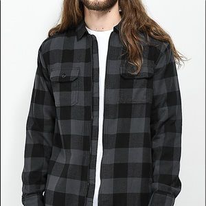 Black & Charcoal Full Zip Flannel Shirt